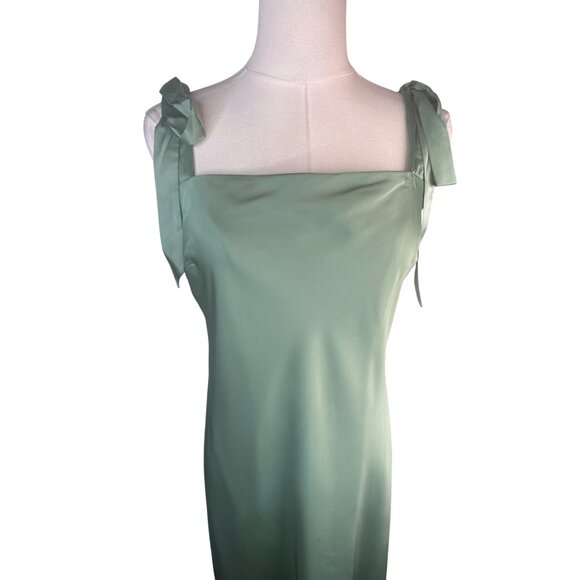 Modcloth Hutch Size 4 Sage Green Sleeveless Midi Dress With Bow Straps NWT - Picture 5 of 14